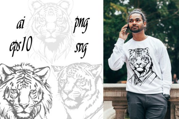 10 Sketch Tiger Tattoo Animal Clipart: Bold Art for Your Brand