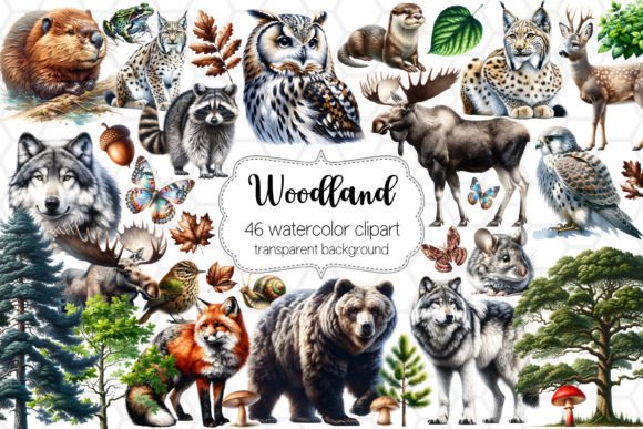 46 Woodland Animal Clipart Bundle: Creative Uses