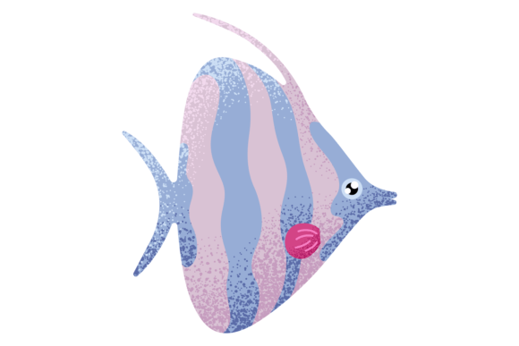 Angelfish Icon: Textured Colorful Animal for Dynamic Design