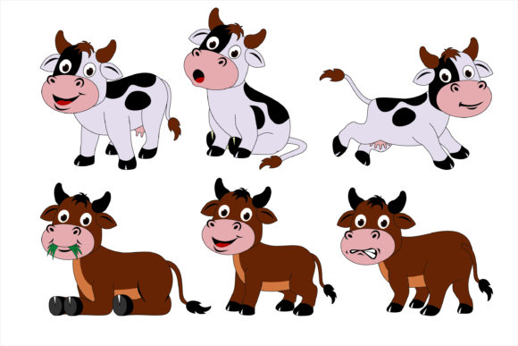Animal Cow, Buffalo, Goat Set Vector: A Versatile Design Asset