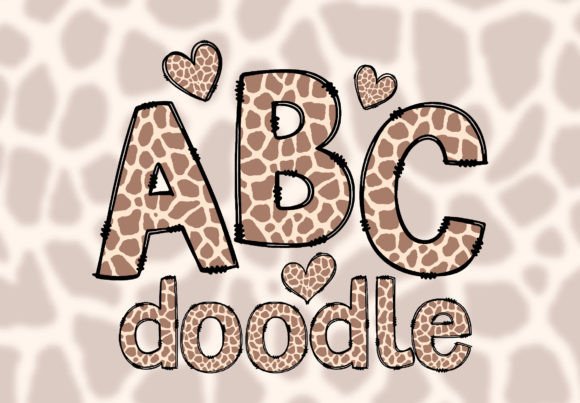 Animal Print Doodle Letters: A Playful Font for Creative Designs