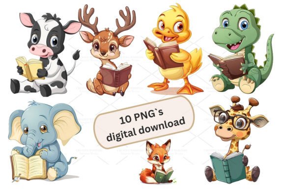 Animal with Book Clipart: A Bundle for Creative Storytelling