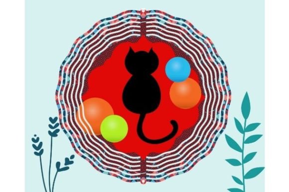 Black Cat Wind Spinner: A Bold Animal Background