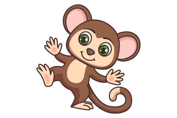 Cartoon Monkey African Animal Wild Fauna: A Playful Design Asset