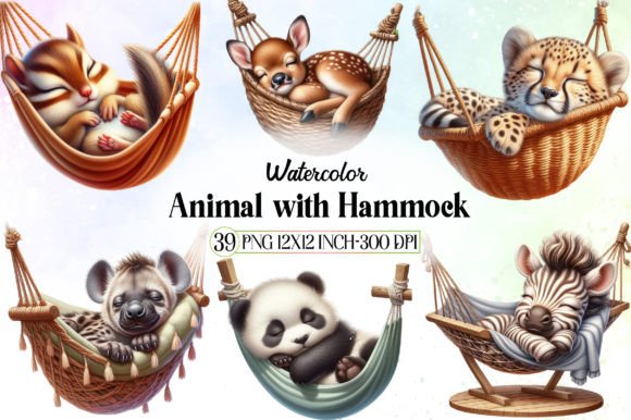 Charming Design Assets: Using Sleeping Animal with Hammock Clipart