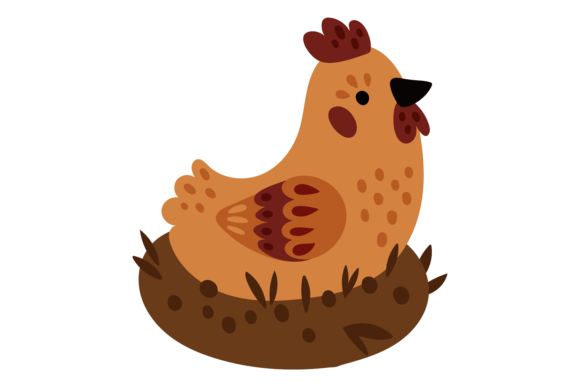 Charming Farmhouse Vibes: The Chicken on Nest Icon
