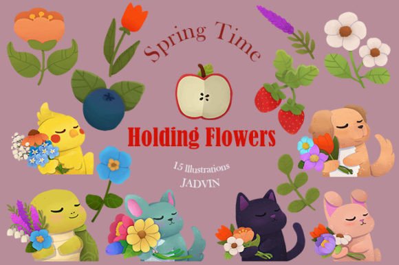 Charming Spring Animal Clipart: Floral Design Ideas
