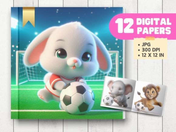 Creative Power: Little Cute Baby Animal Playing Soccer 2