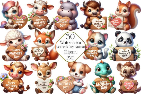 Creative Projects Using Happy Mother's Day Animal PNG Clipart