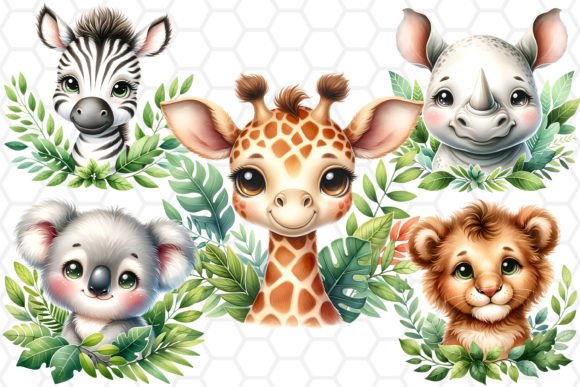 Cute Jungle Animal Cliparts PNG for Creative Projects