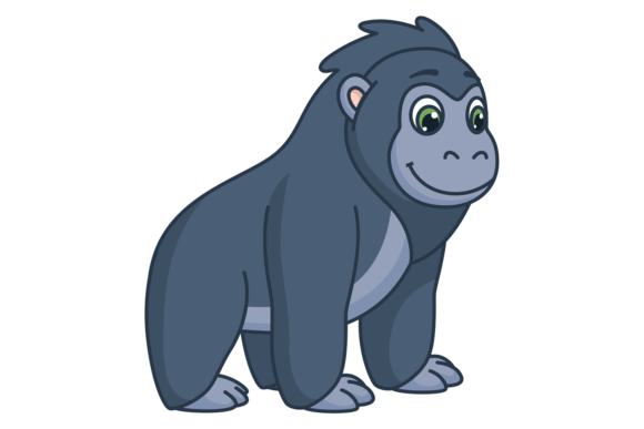 Gorilla Baby Cartoon Animal. African Car: A Playful Asset
