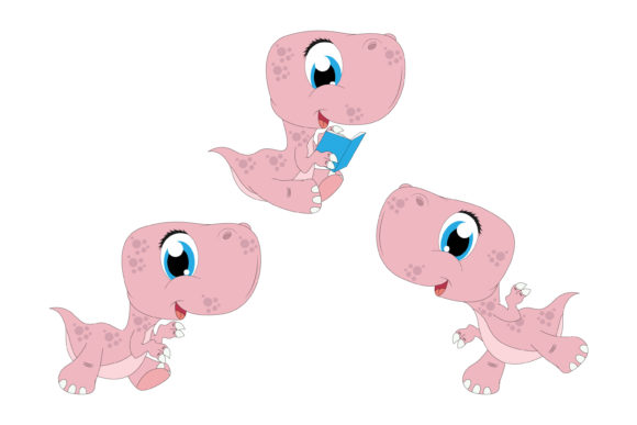 Infusing Whimsy into Modern Typography with Cute Pink Dinosaur