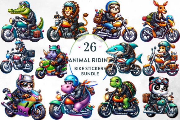 Unleash Whimsy with the Animal Riding Bike Stickers Bundle